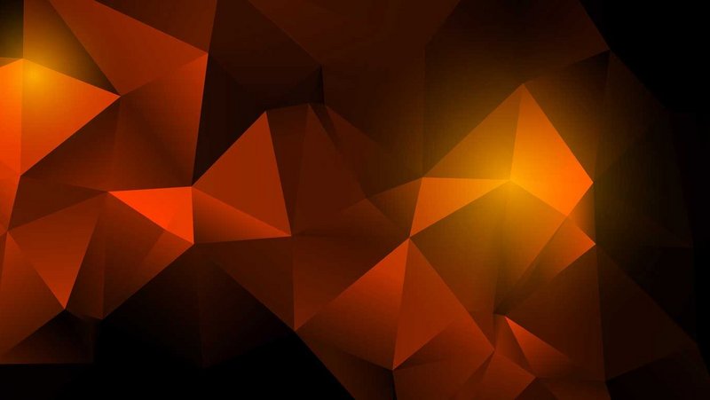 Warm amber geometric shapes on a dark background, suggesting the glow of molten metal.