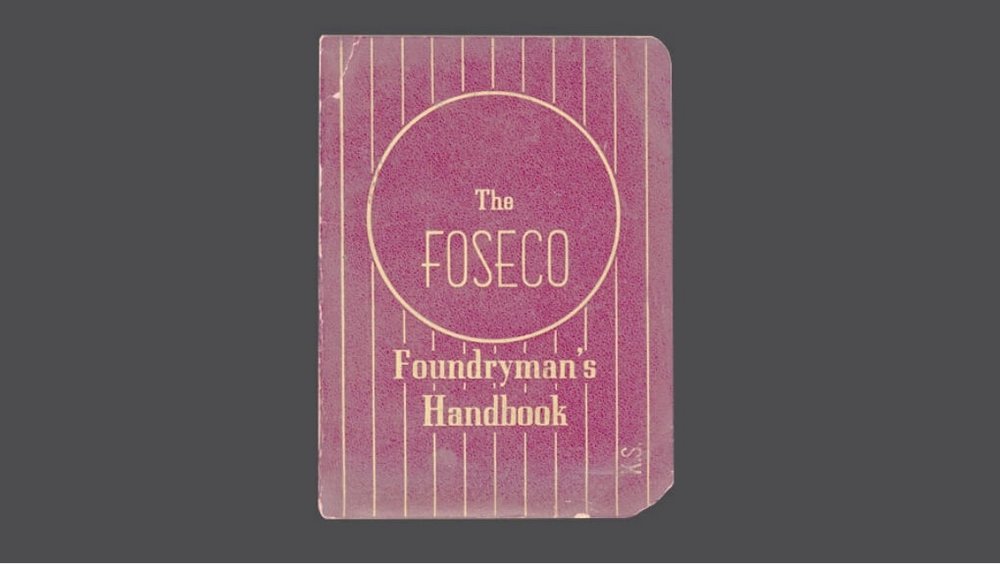 Front-cover of the first issue of the foundrymans handbook, written by Foseco in 1946