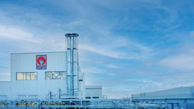 Foseco Production Site with blue Sky in the background